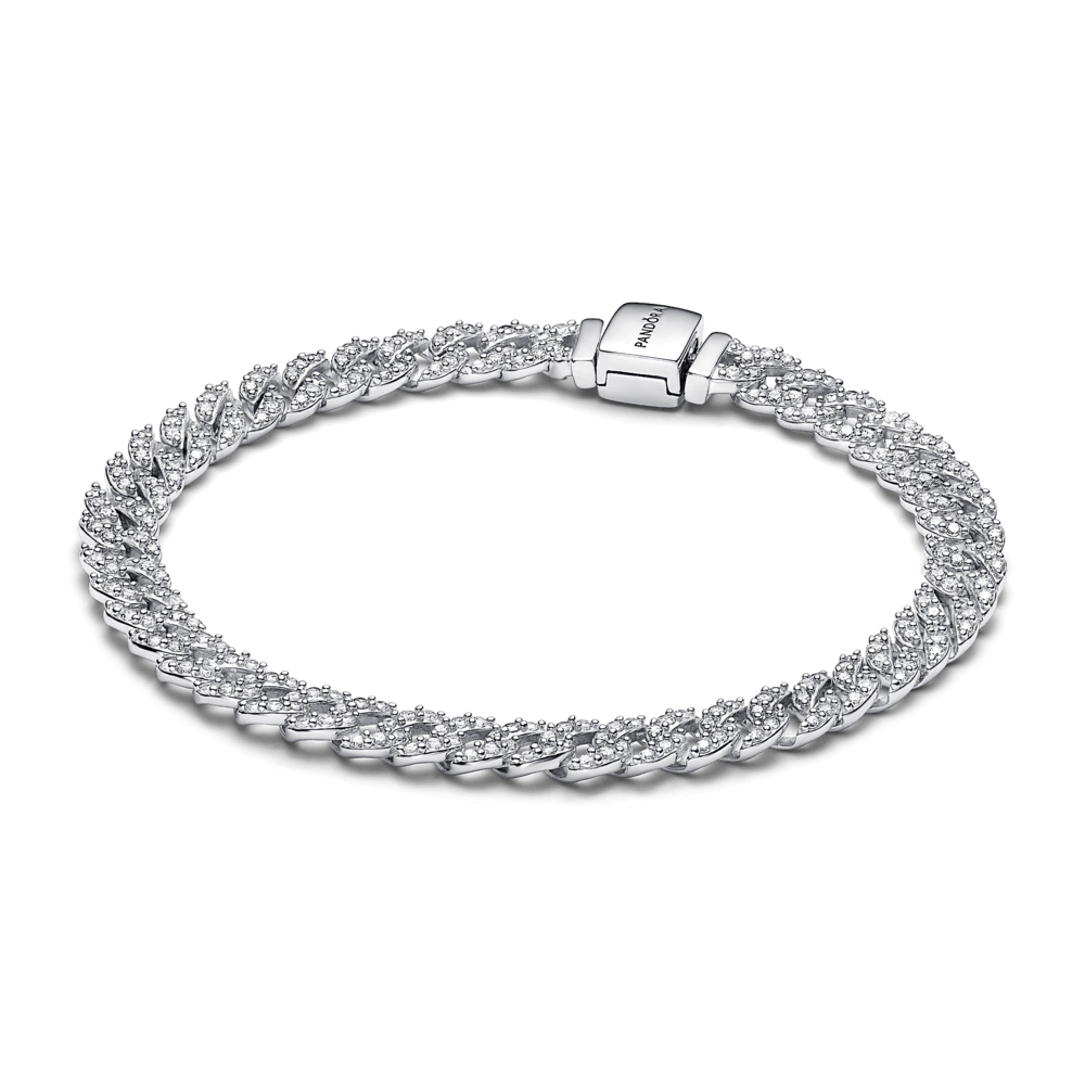 BRAZALETE CADENA CUBANA EN PAVE