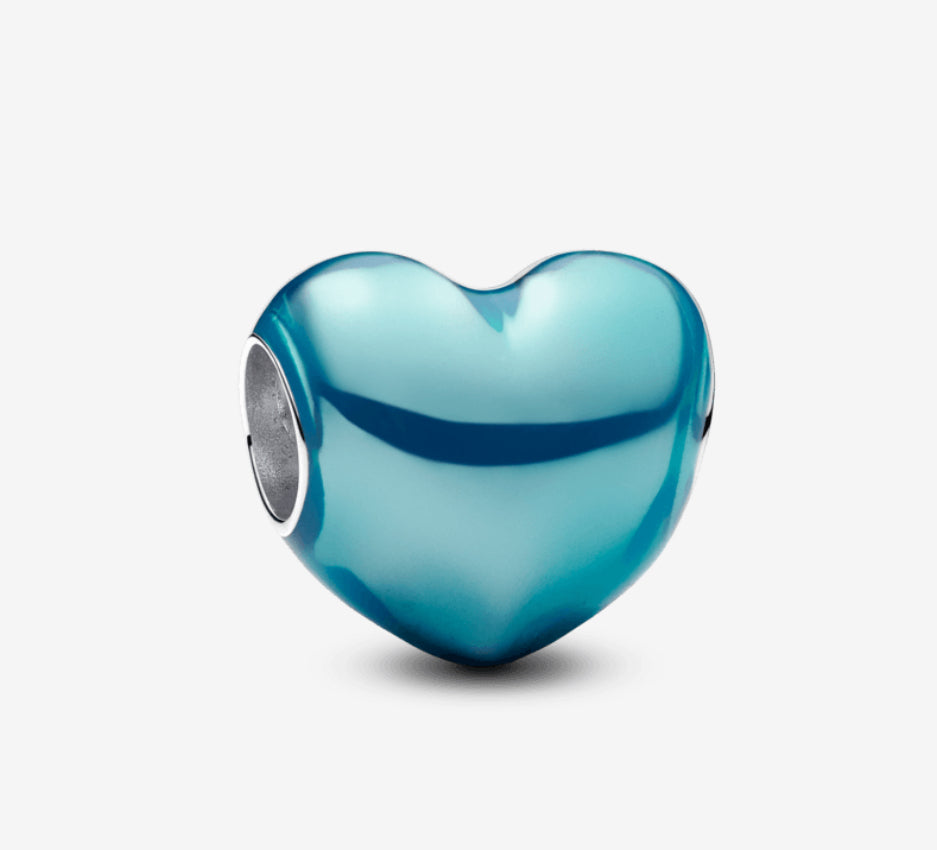 CHARM CORAZÓN METÁLICO AZUL